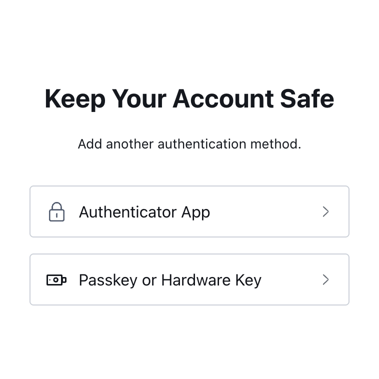 Choose authentication method